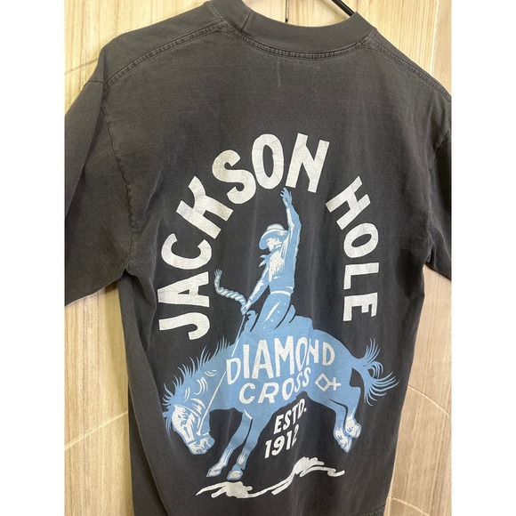 Jackson Hole Diamond Cross Ranch T Shirt Cowboy Graphic Tee - Picture 7 of 8